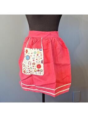 Vintage Handmade Red Apron